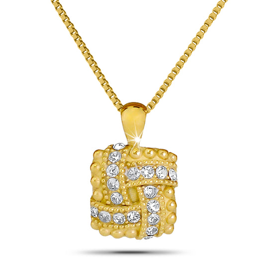 White Stone Gold Steel Keepsake