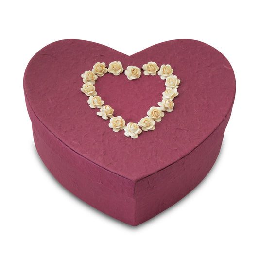 Burgundy Comfort Heart Paper Urns